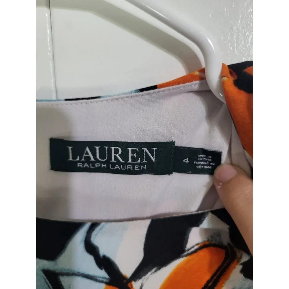 Lauren Ralph Lauren Womens SZ 4 Floral Sleeveless Dress Luxury Colorful Classy - Picture 3 of 8